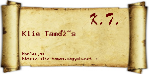 Klie Tamás névjegykártya