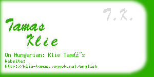 tamas klie business card